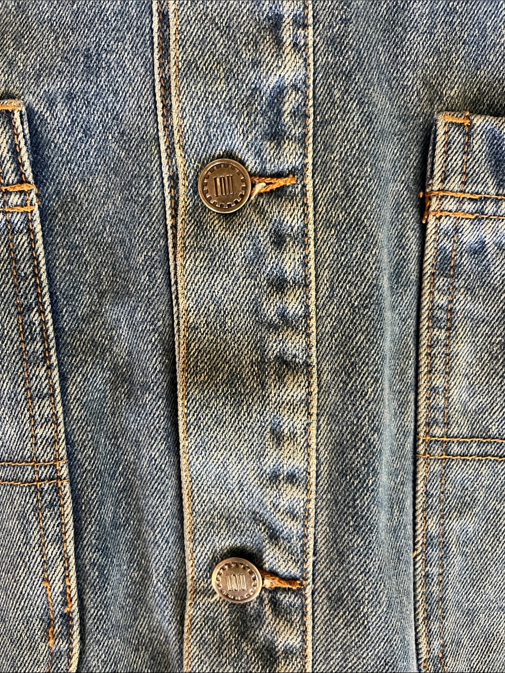 VTG 90s I.O.U. Denim Chore Jacket Barn Coat with Corduroy Collar - Picture 12 of 16
